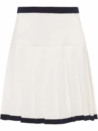 Miu Miu Pleated Cotton Mini Skirt - Farfetch