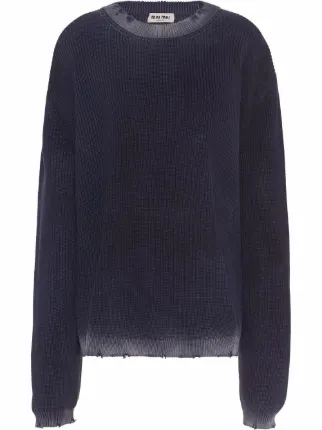 Miu Miu rear-vent ribbed-knit Jumper - Farfetch