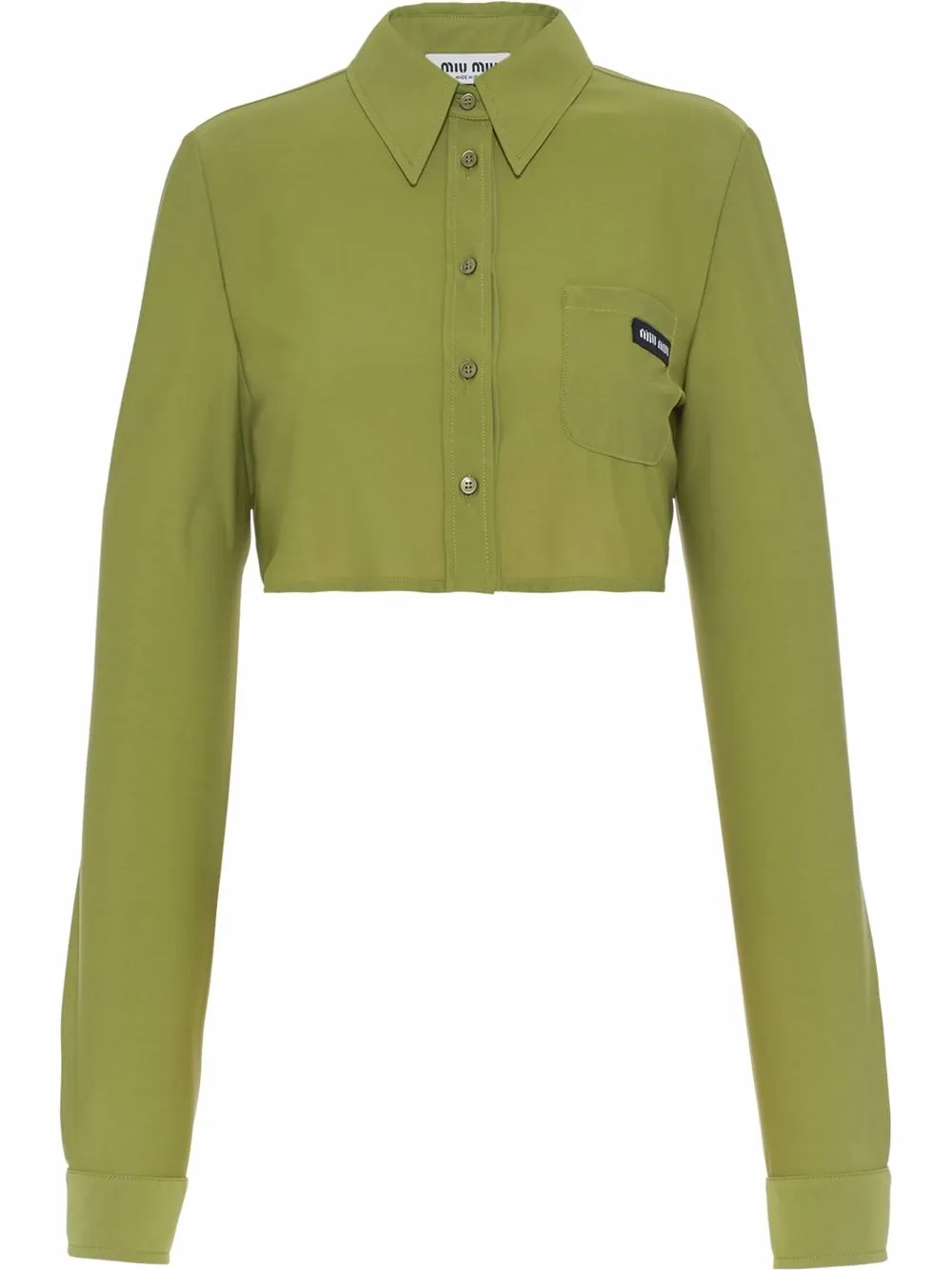 

Miu Miu cropped ladder-proof long-sleeve shirt - Green