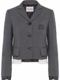 Miu Miu single-breasted Prince of Wales check blazer - Grey