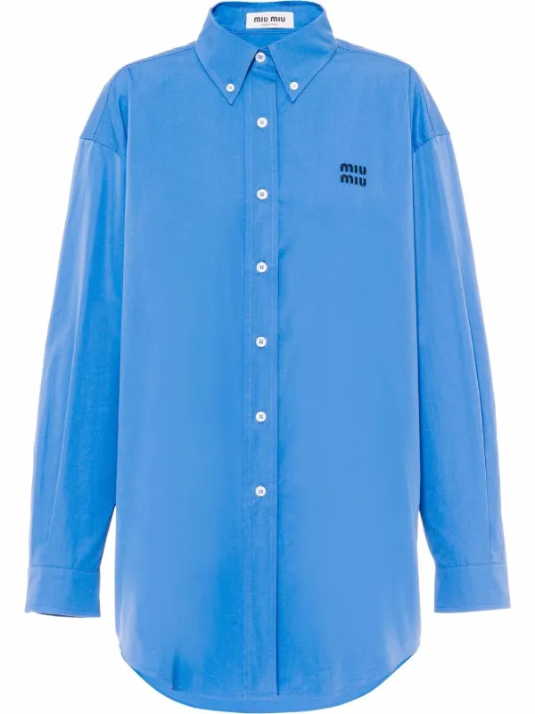 Miu Miu Oversized Cotton Poplin Shirt - Farfetch