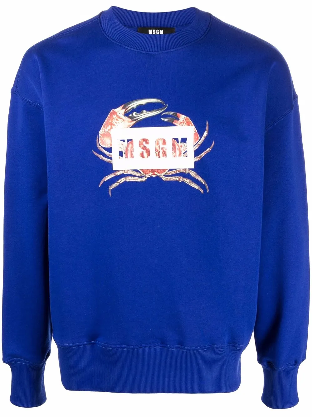 

MSGM sudadera con cuello redondo y logo - Azul