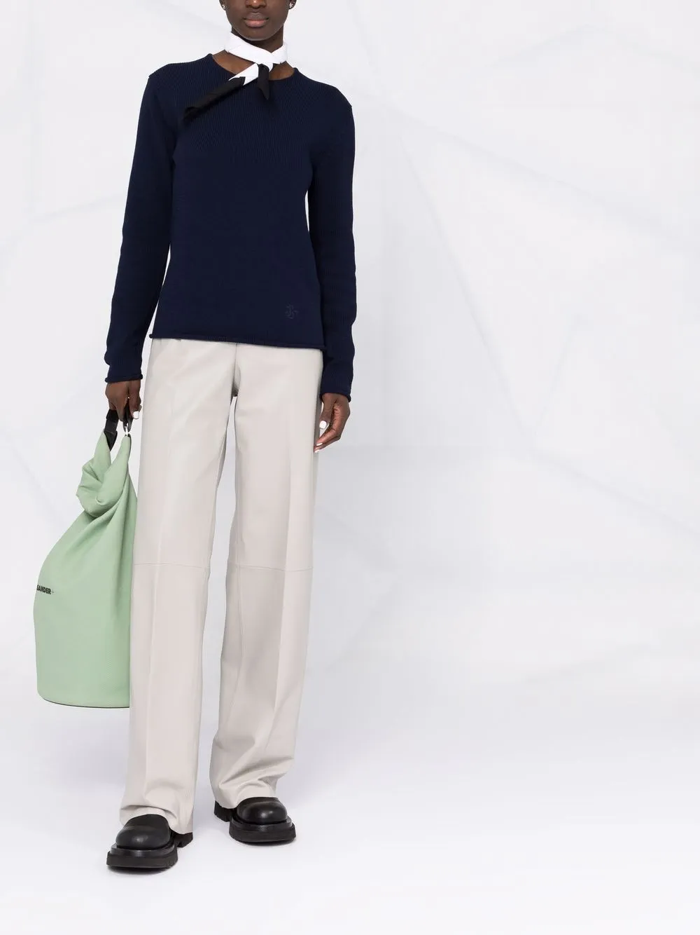 image 2 of jil sander 嵌花针织棉卫衣
