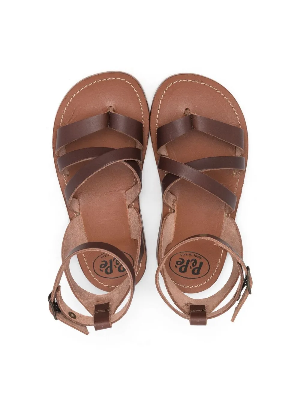  Pèpè Open-toe Leather Sandals - Brown 