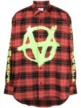 VETEMENTS Anarchy check-print Flannel Shirt - Farfetch