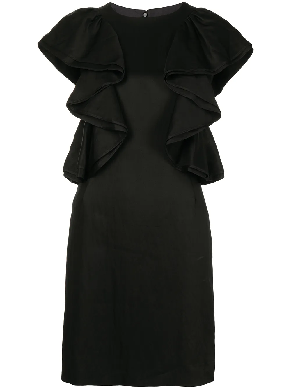 Pre-owned Valentino Draped Sleeves Dress In Black
