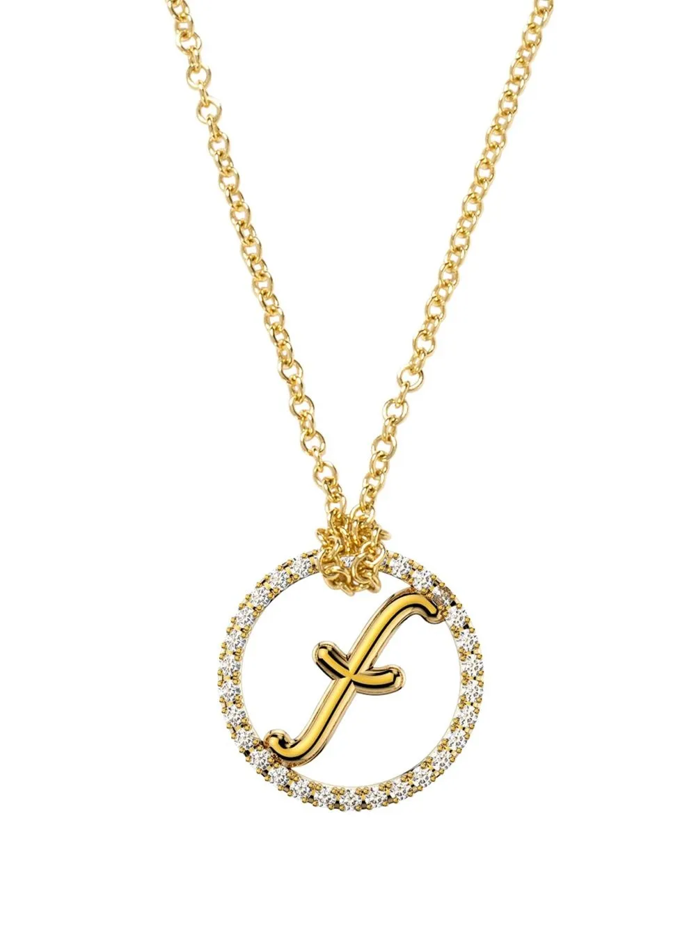 

THE ALKEMISTRY 18kt yellow gold Love Letter diamond necklace