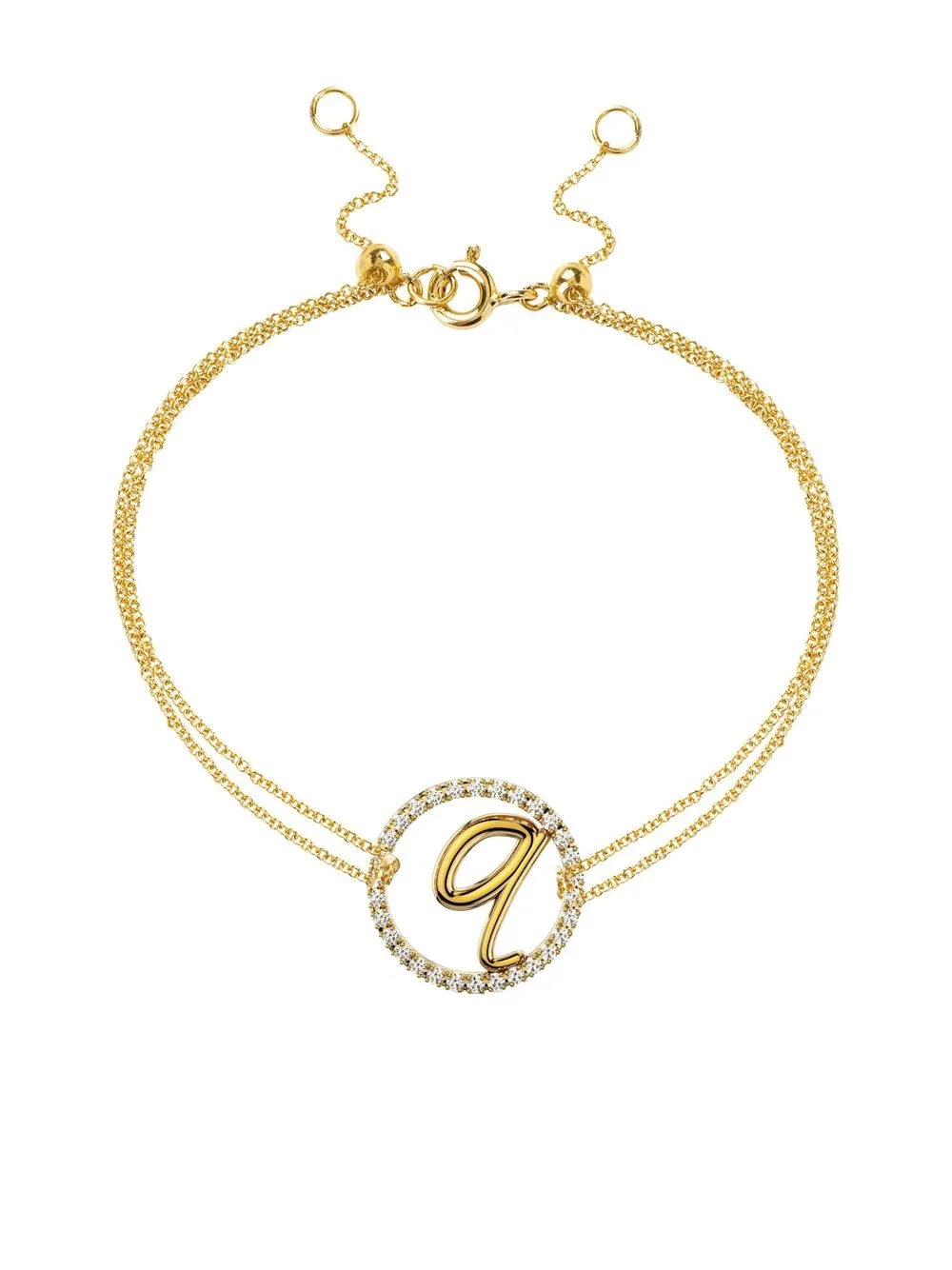 

THE ALKEMISTRY 18kt yellow gold Love Letter Q pavé diamond bracelet