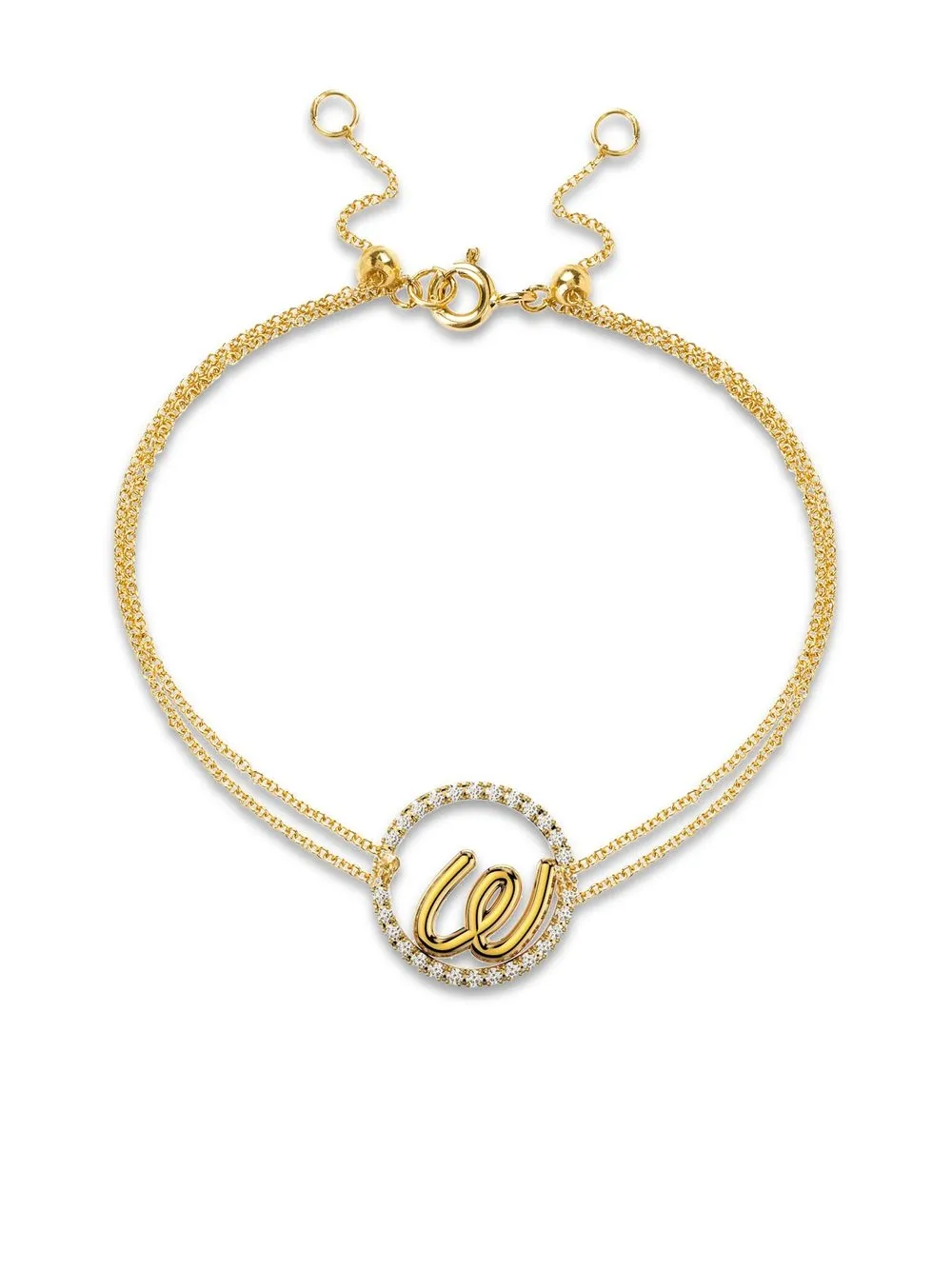 

THE ALKEMISTRY pulsera LOVE con letra W en oro amarillo de 18kt con diamantes - Dorado