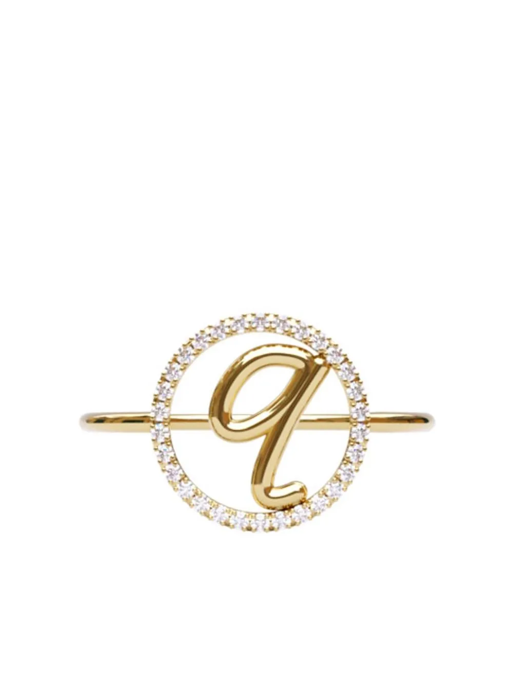 

THE ALKEMISTRY anillo con inicial de letra Q en oro amarillo de 18kt con diamantes - Dorado