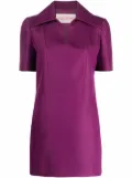 Valentino Garavani open collar short sleeve dress - Purple