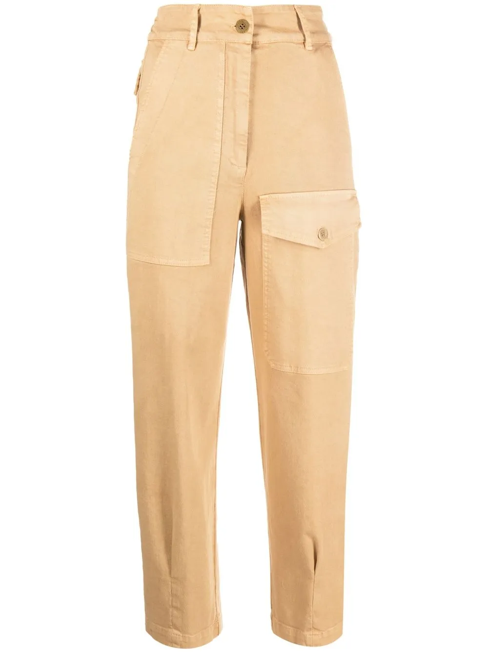 

Nude pantalones rectos con pretina elástica - Marrón