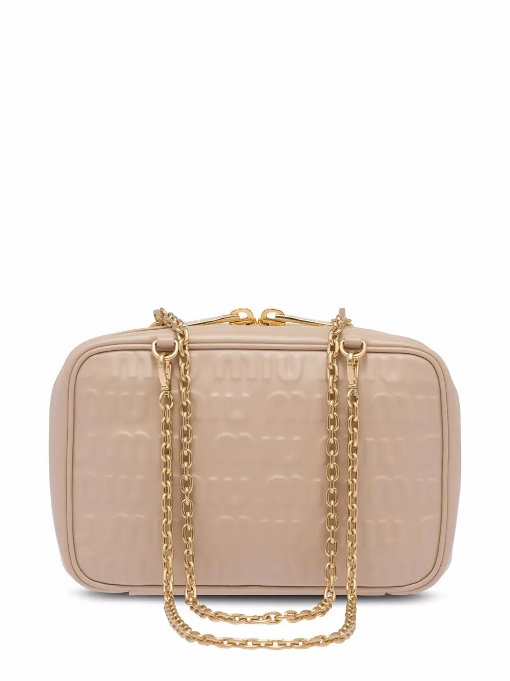 

Miu Miu bolsa de hombro con logo en relieve - Marrón