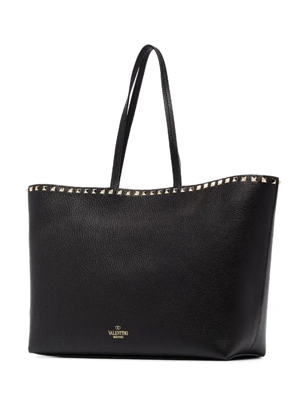 Valentino Garavani Rockstud Leather Tote Bag Black FARFETCH TR