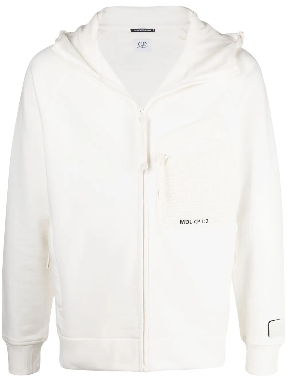 

C.P. Company logo zipped hoodie - White
