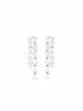 SHAY 18kt white gold double diamond waterfall earrings - Silver