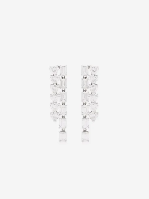 SHAY 18kt white gold double diamond waterfall earrings
