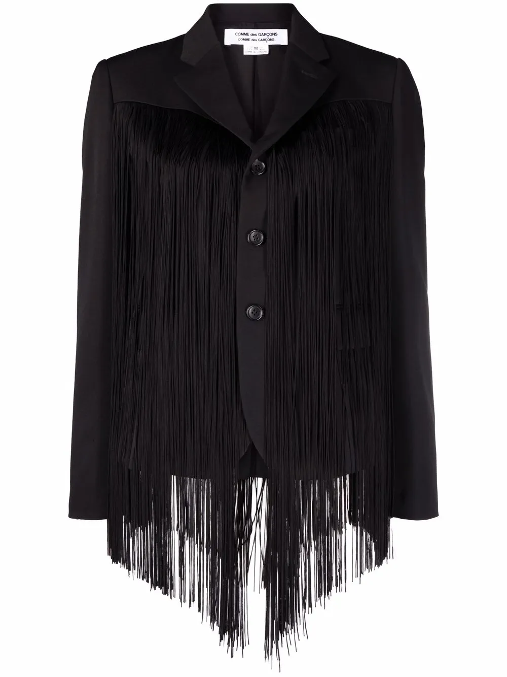

Comme Des Garçons Comme Des Garçons fringed-detail wool blazer - Black