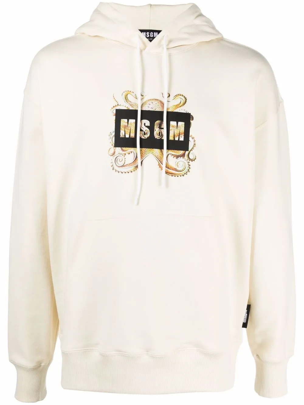 

MSGM logo drawstring pullover hoodie - White