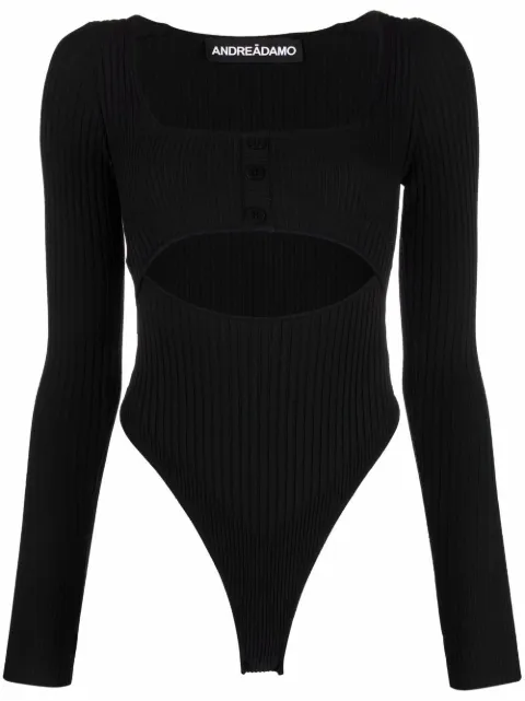 ANDREĀDAMO ribbed-knit bodysuit