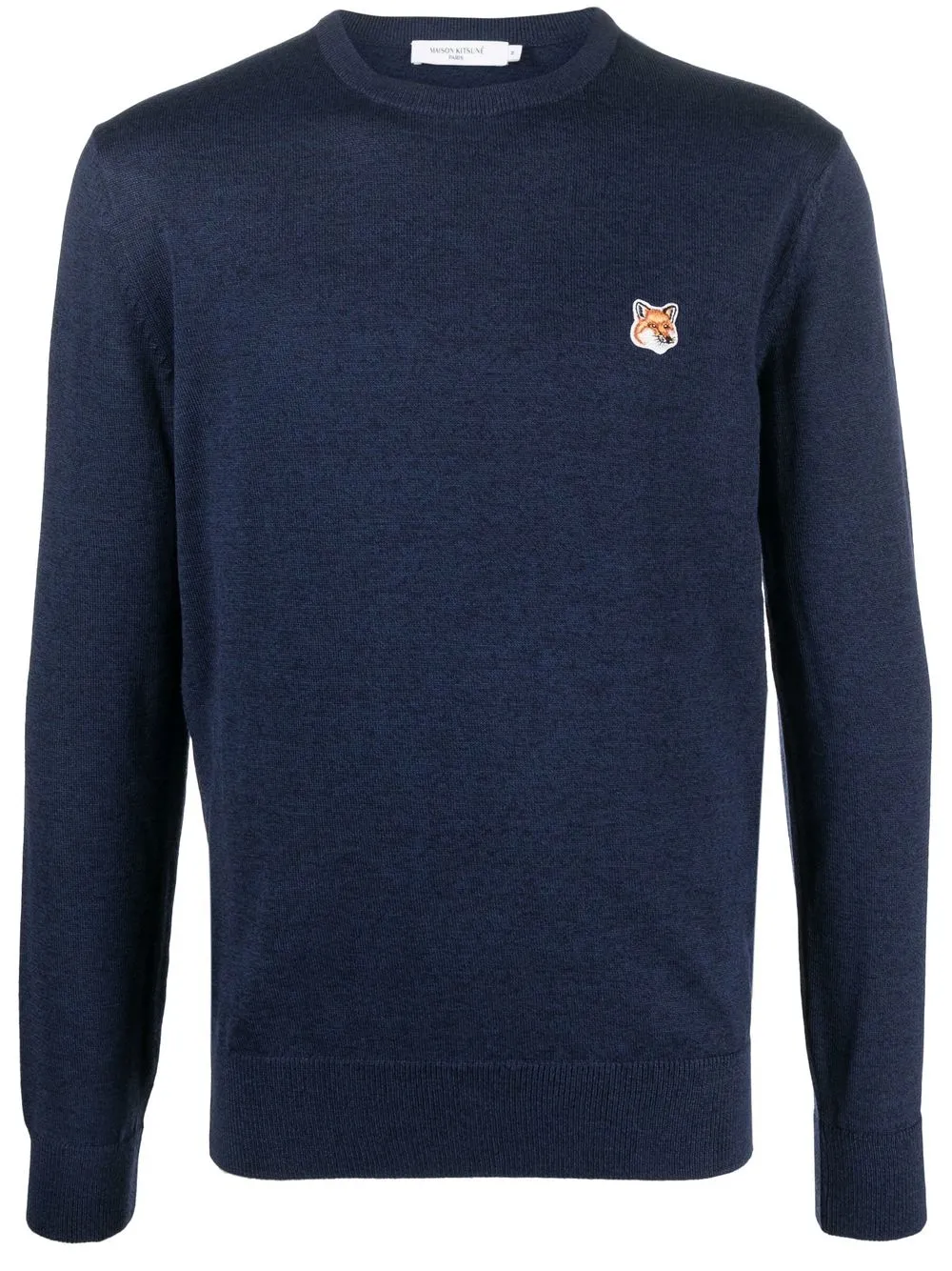 Maison Kitsuné logo-patch Wool Jumper - Farfetch