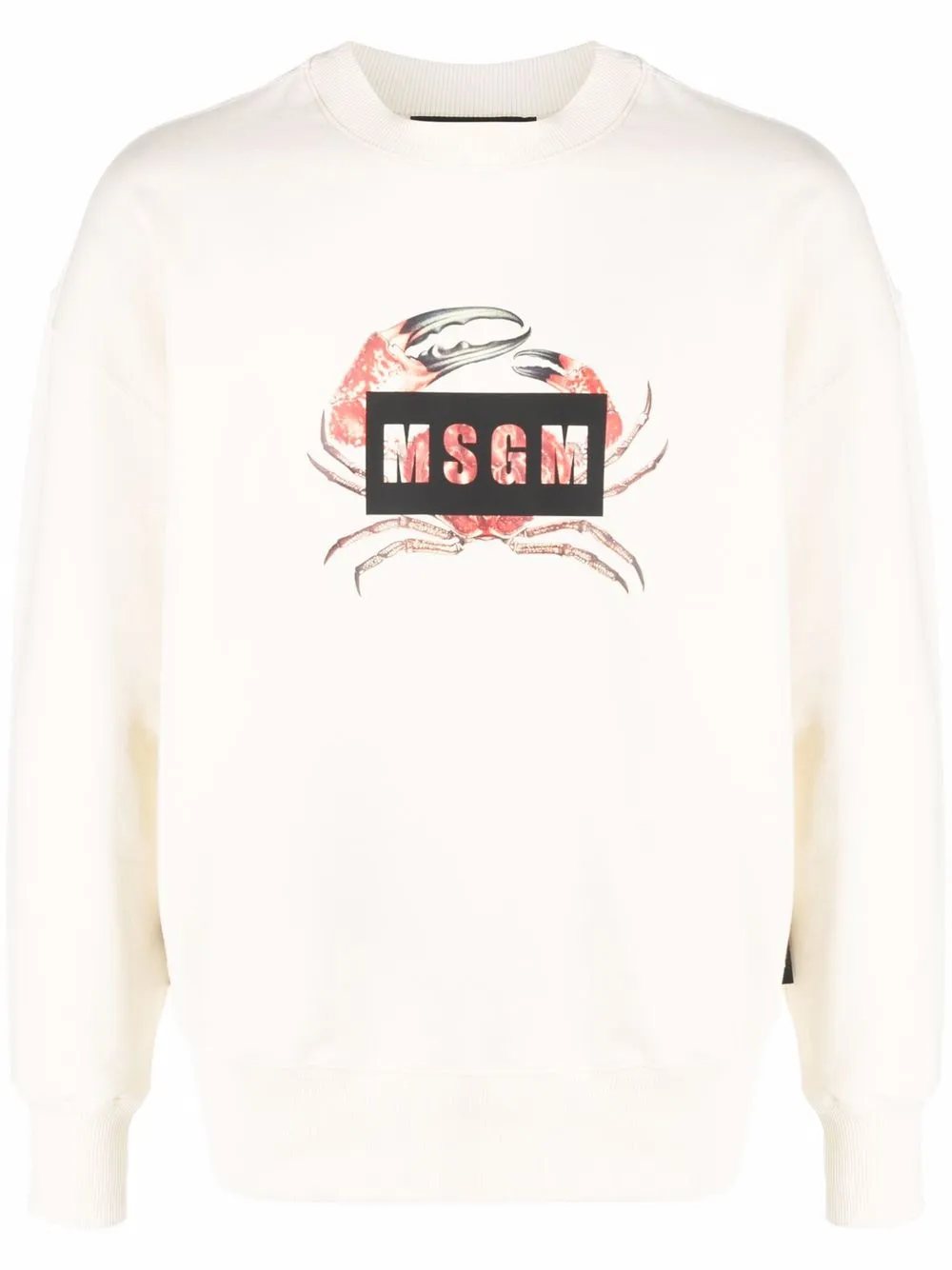 

MSGM sudadera con cuello redondo y logo - Blanco