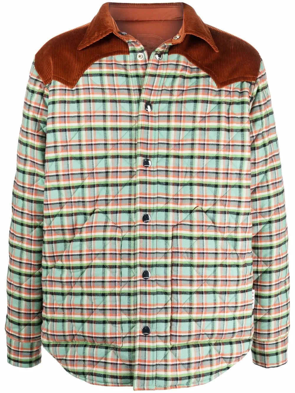 

Marni check button-down jacket - Green