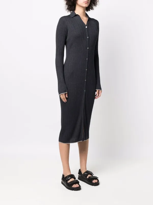Theory rib-knit Silk Shirt Dress - Farfetch
