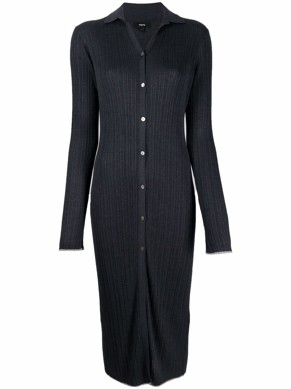 Theory ribknit Silk Shirt Dress Farfetch