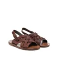 Pèpè braided-strap leather sandals - Brown