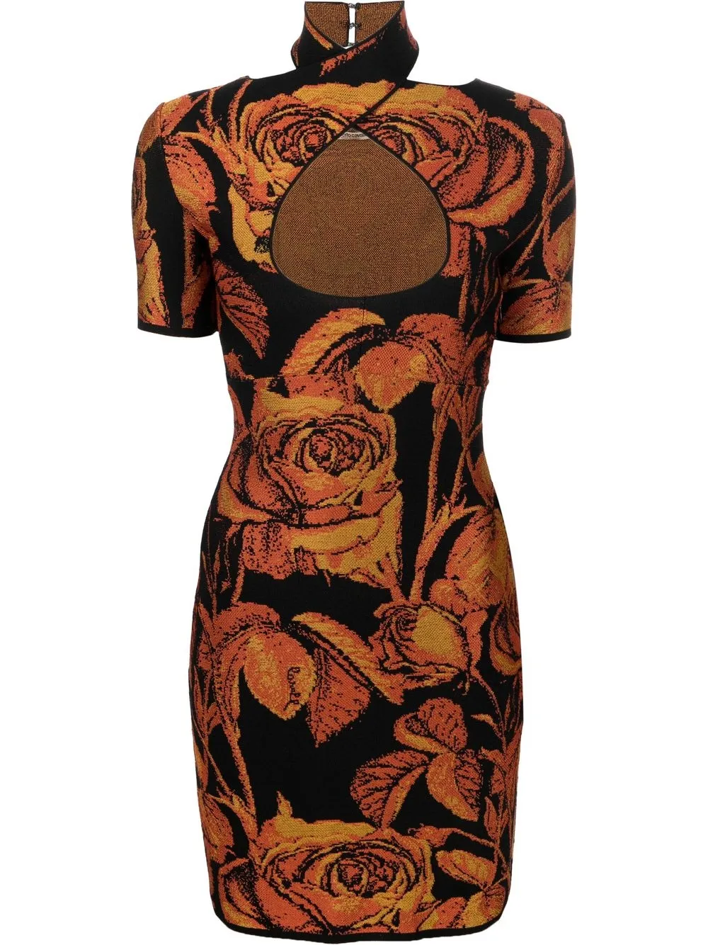 

Roberto Cavalli vestido midi en jacquard floral - Negro