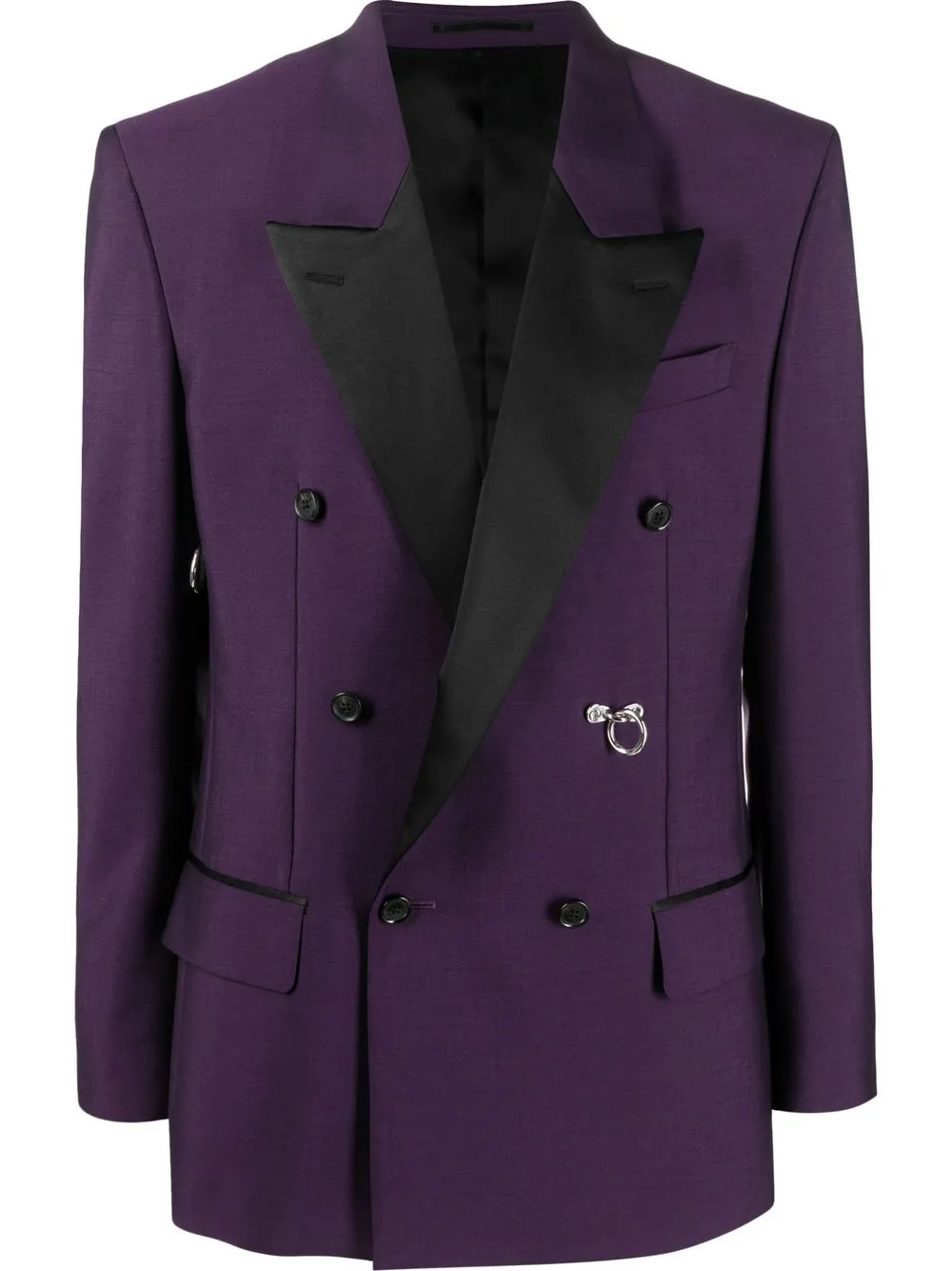 

Roberto Cavalli blazer con doble botonadura en contraste - Morado