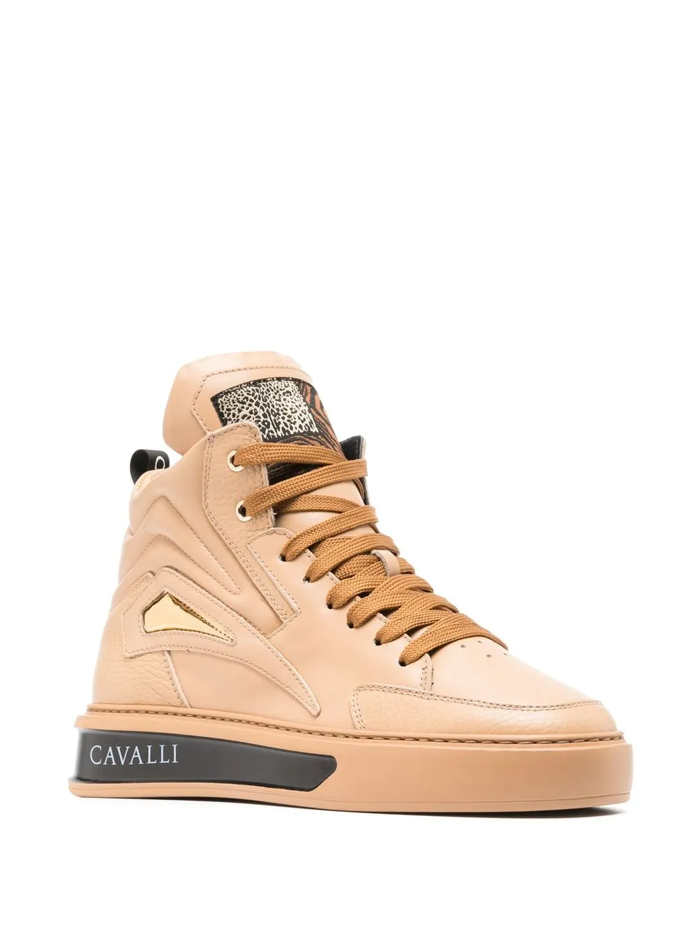Roberto Cavalli Animalier high-top sneakers - Beige