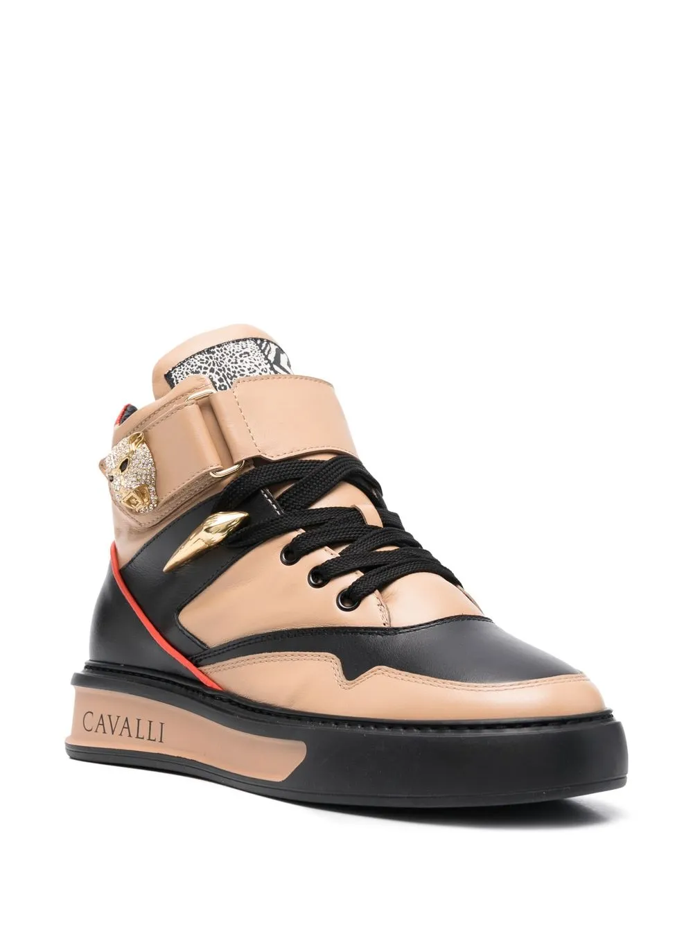 Roberto Cavalli Animalier high-top sneakers - Beige