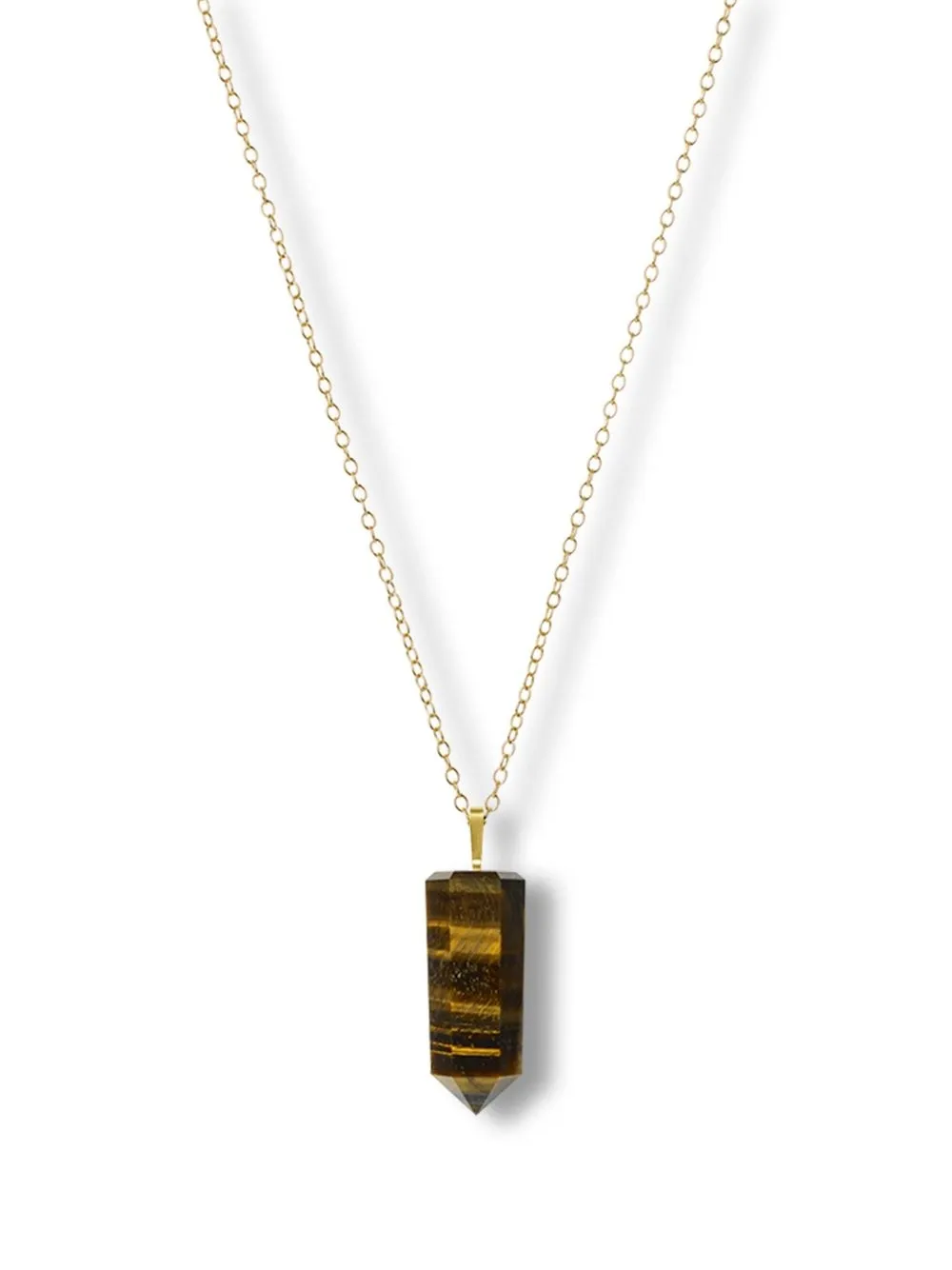 

THE ALKEMISTRY 18kt yellow gold Iqra tigers eye crystal necklace