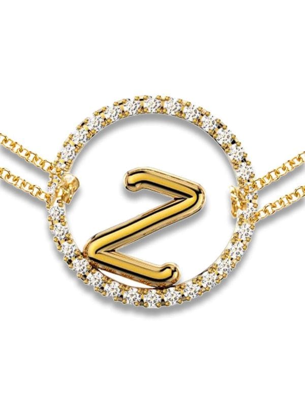 The ALKEMISTRY 18kt Yellow Gold Love Letter Z Pavé Diamond Bracelet