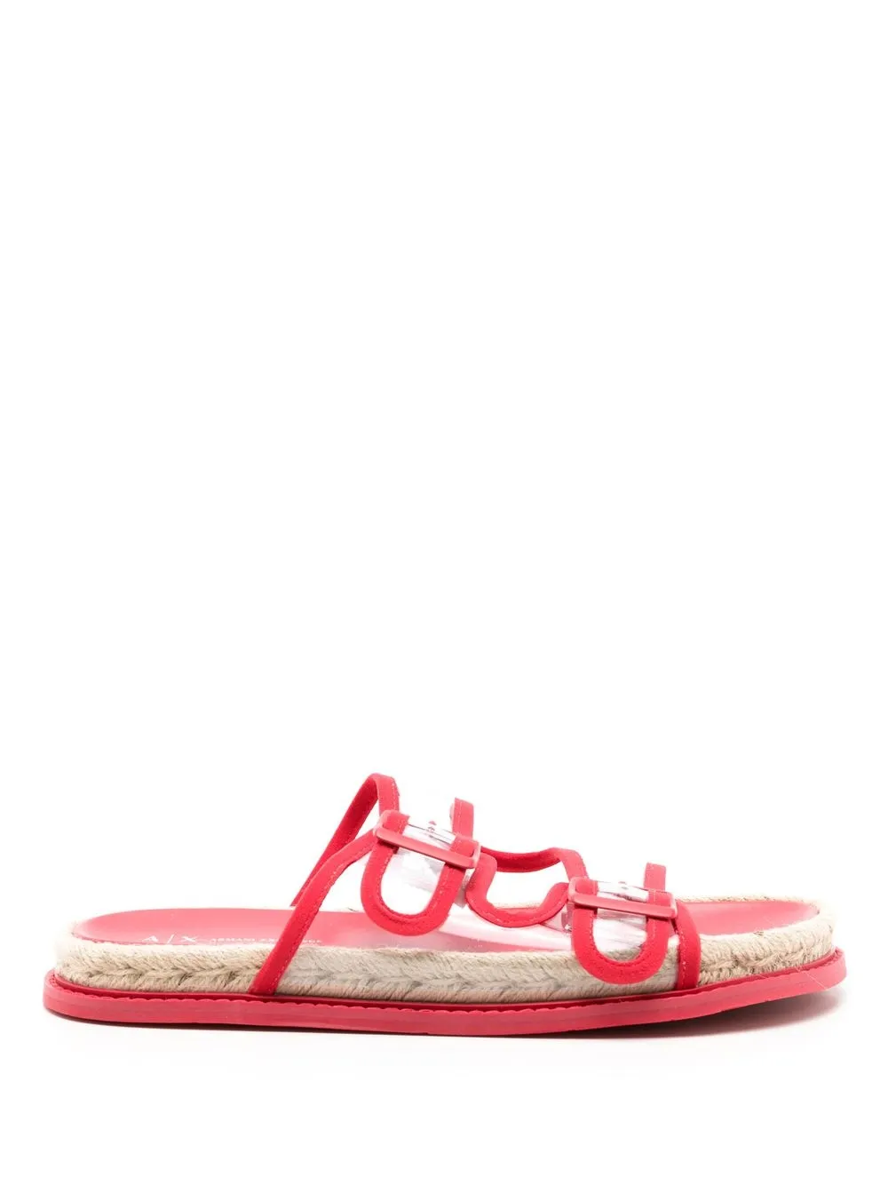 

Armani Exchange sandalias con ribete en contraste - Rojo