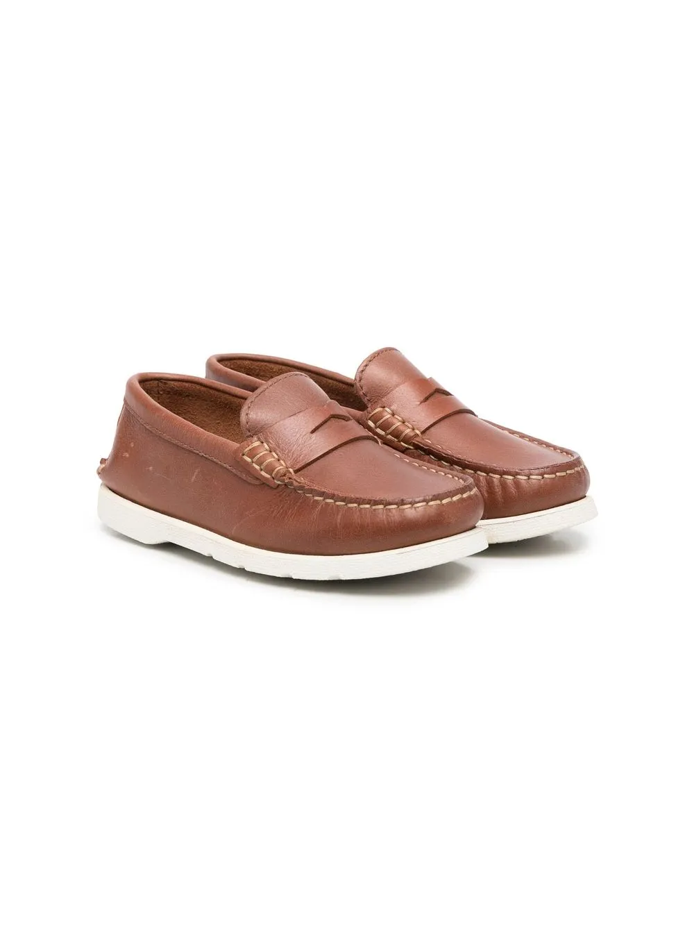 

Pèpè penny-slot leather loafers - Brown