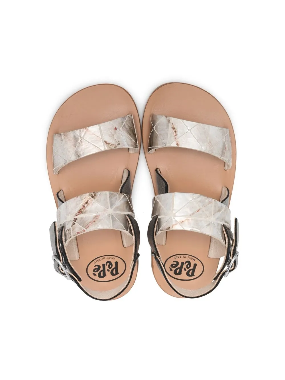 Pèpè double-strap Leather Sandals | Metallic | FARFETCH