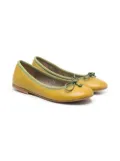 Pèpè leather bow-detail ballerina pumps - Green