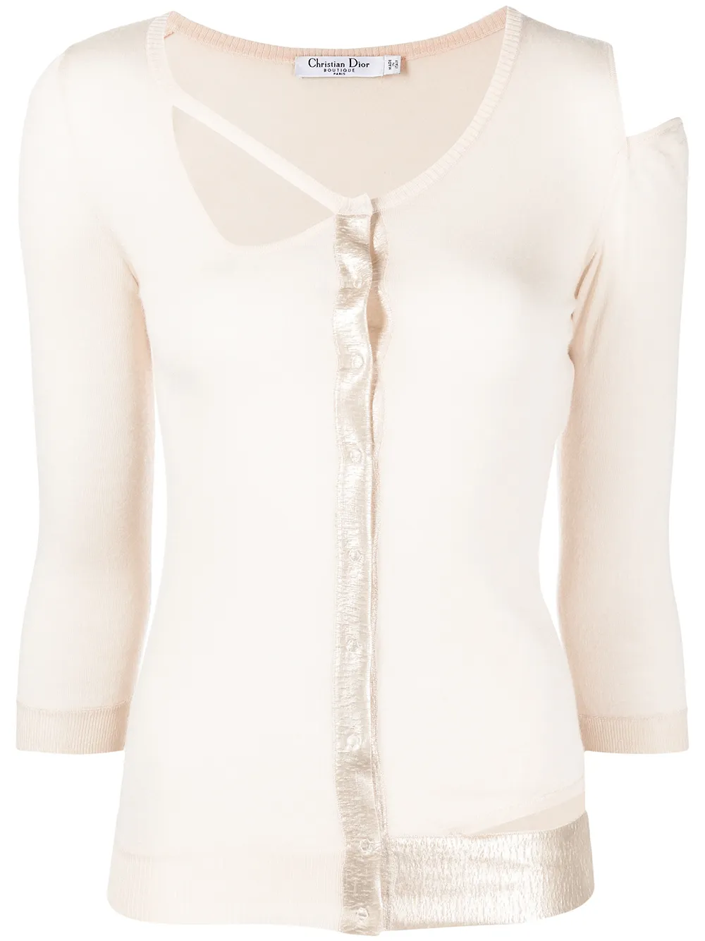 

Christian Dior pre-owned cut-out button-up top - Neutrals