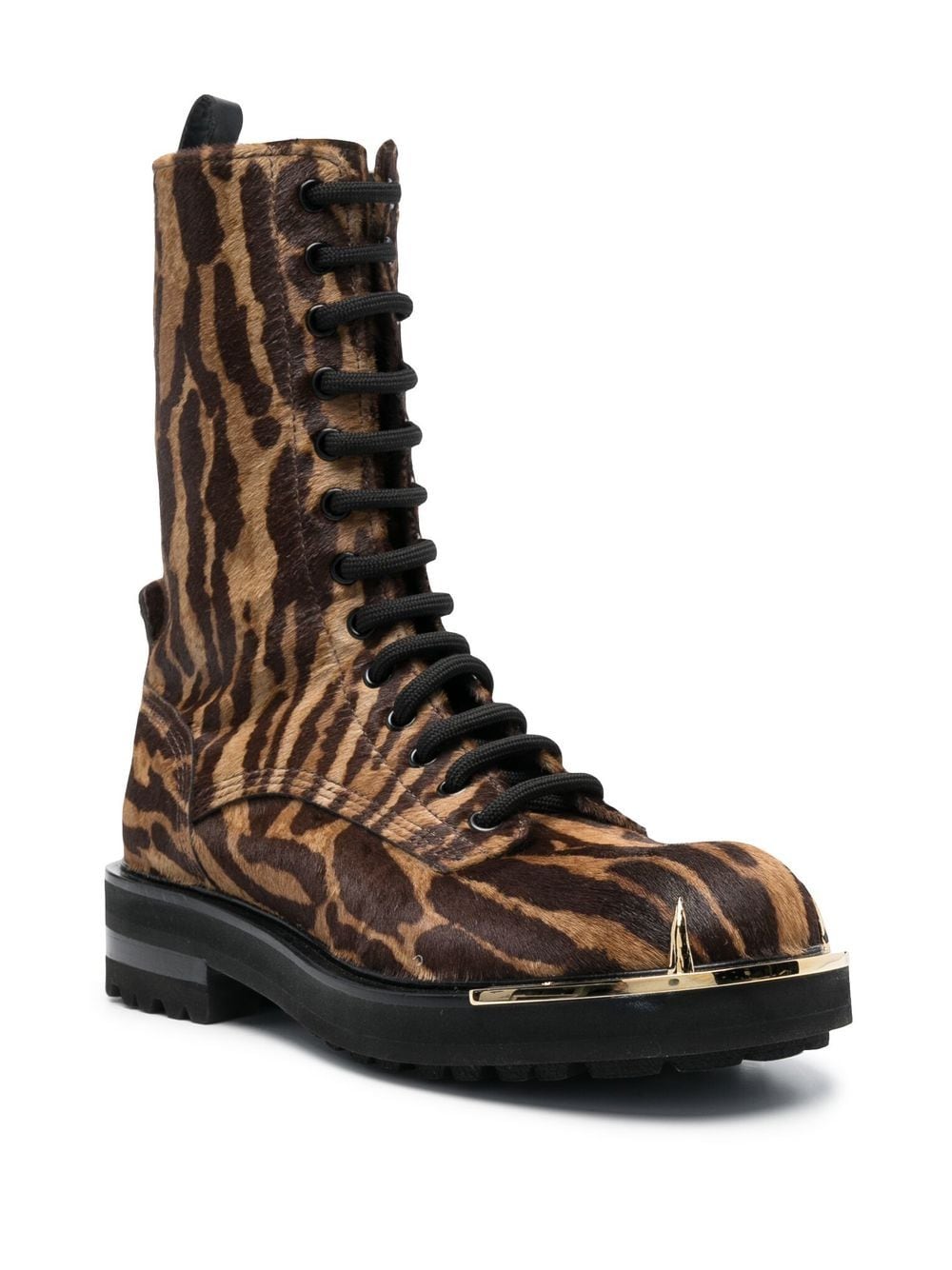 Shop Roberto Cavalli Tiger-print Ankle Boots In Brown