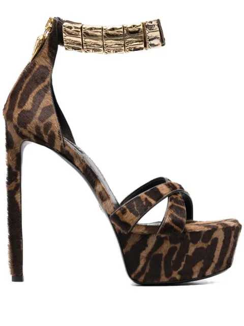 Roberto Cavalli tiger-print platform sandals