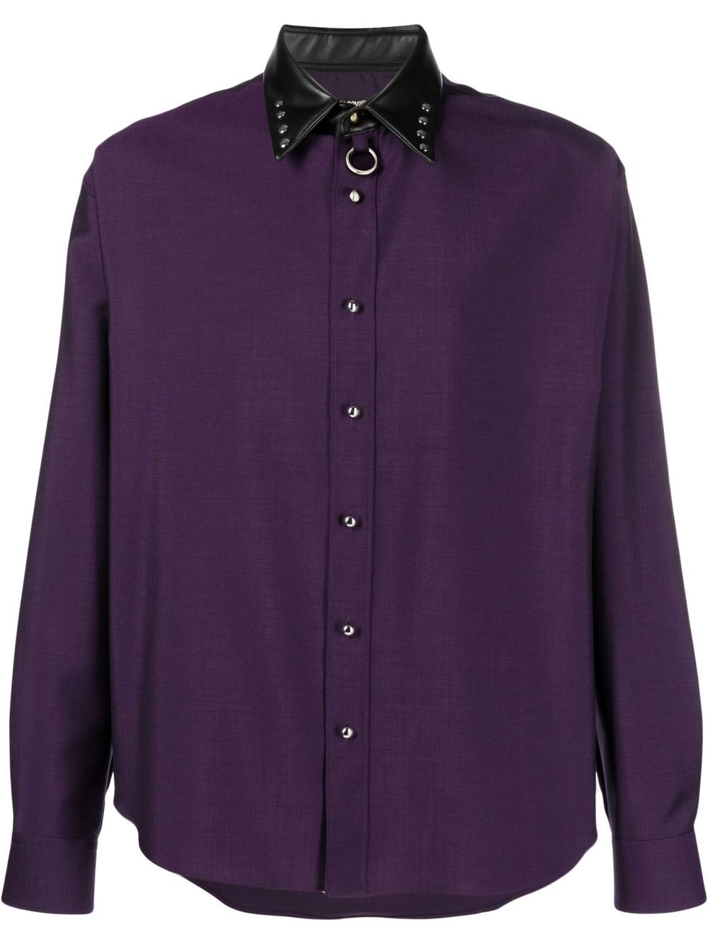 

Roberto Cavalli camisa con cuello de piel - Morado