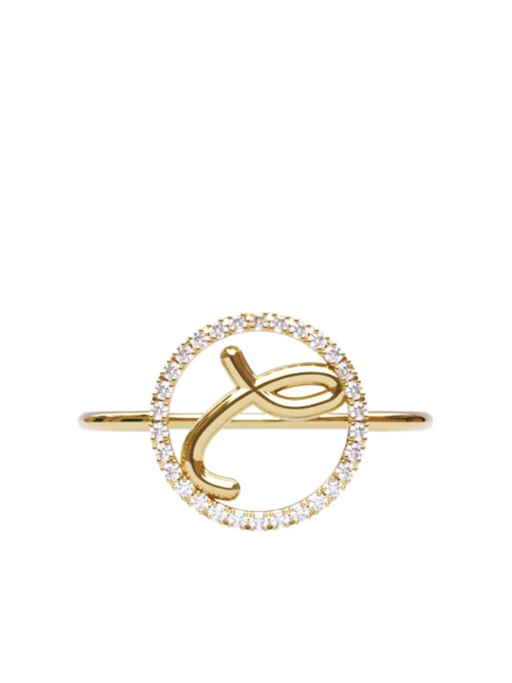 

THE ALKEMISTRY anillo con inicial de letra I en oro amarillo de 18kt con diamantes - Dorado