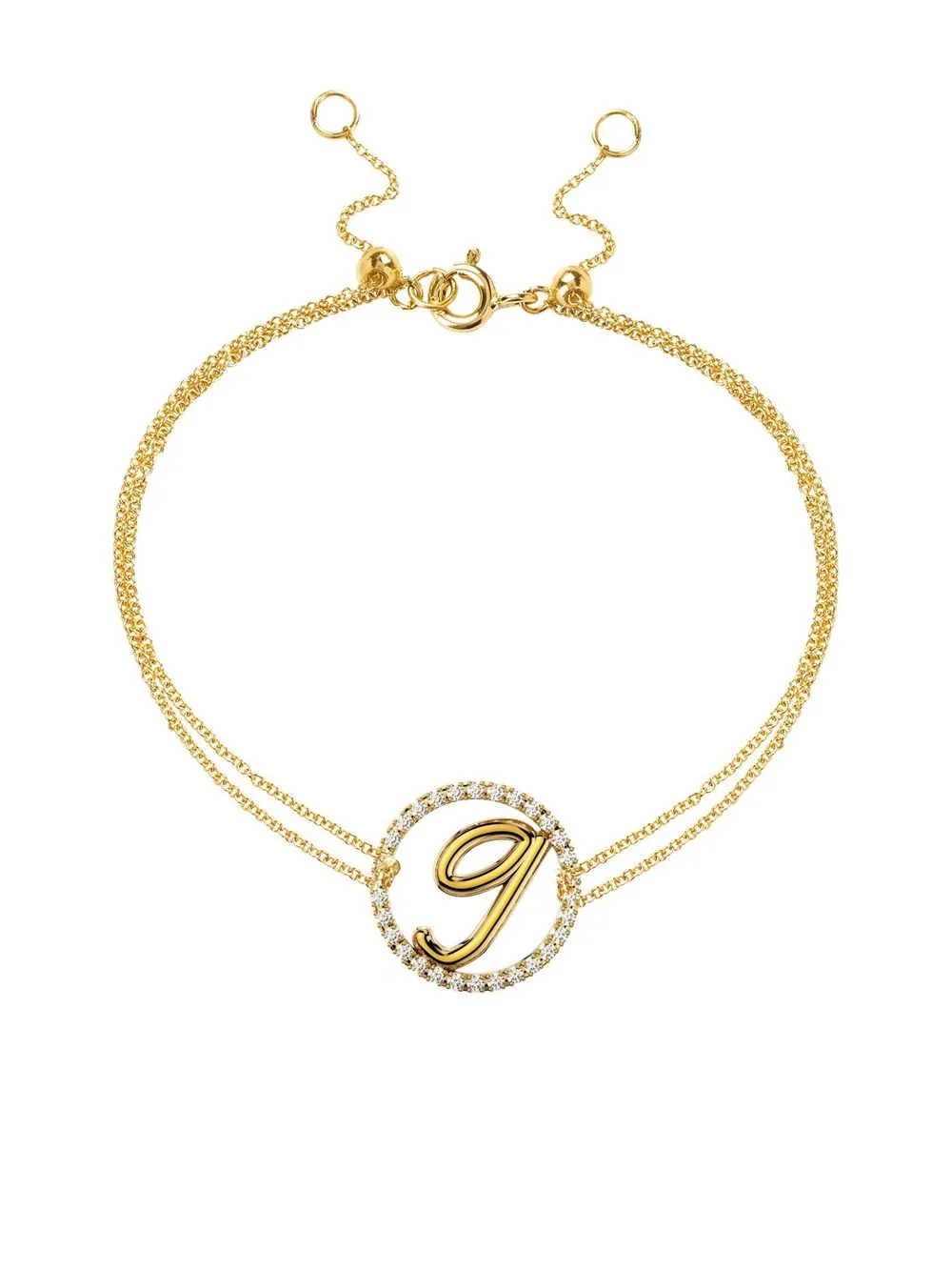 

THE ALKEMISTRY 18kt yellow gold Love Letter G pavé diamond bracelet