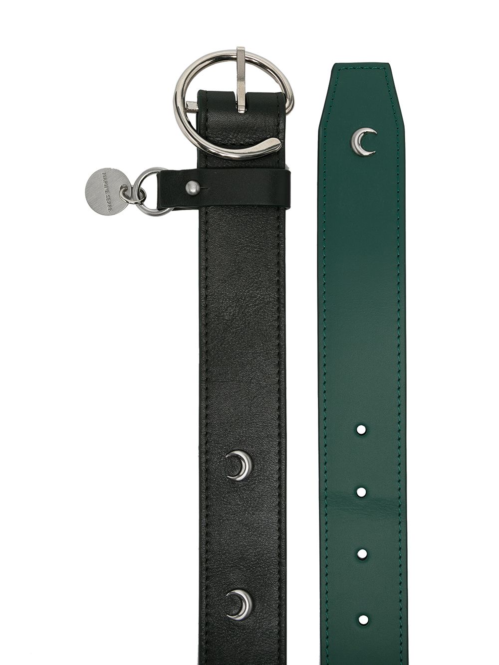 Marine Serre Leren riem - 05 GREEN