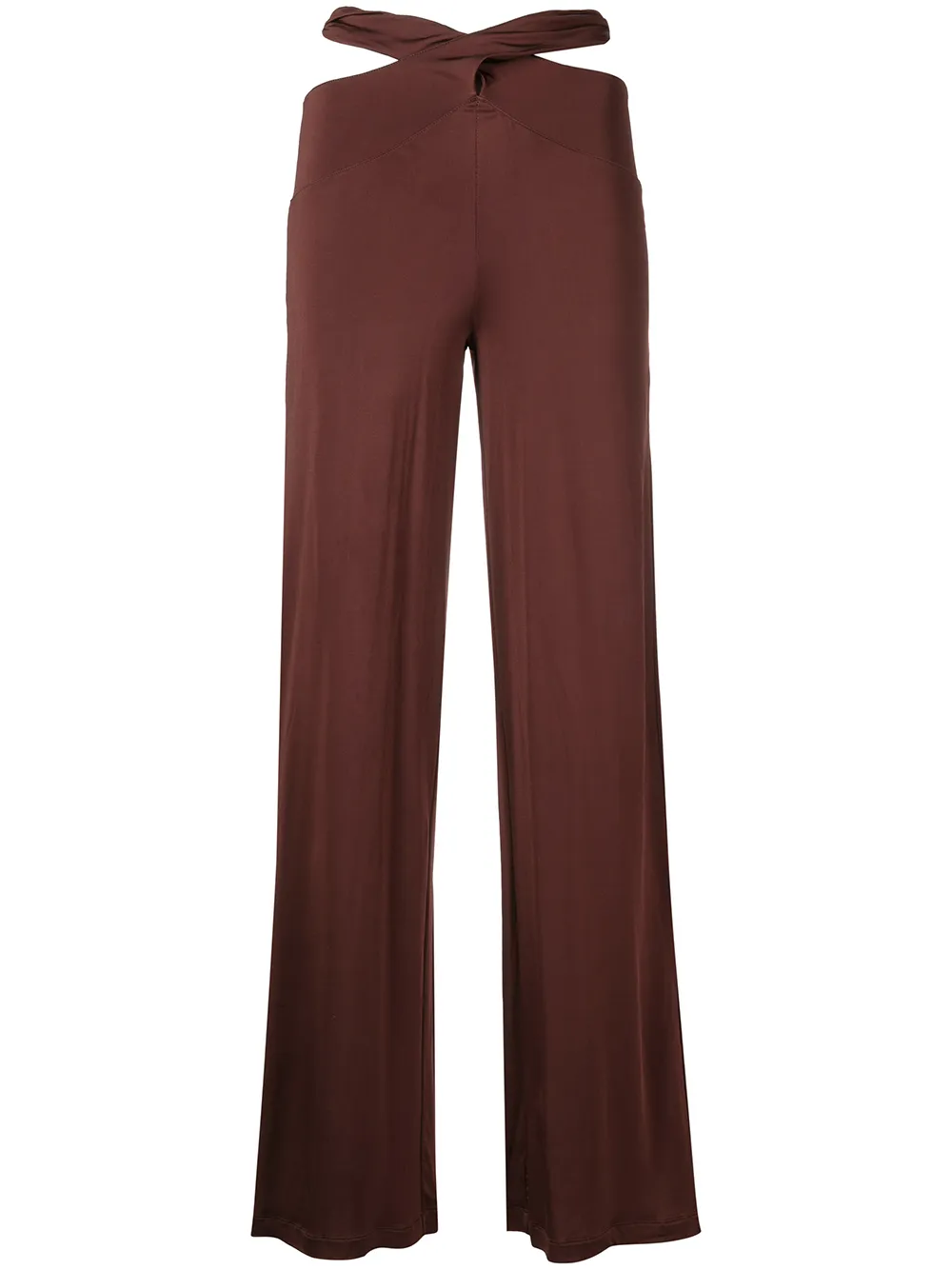 

Marine Serre Cross-Waist Fluid trousers - Brown