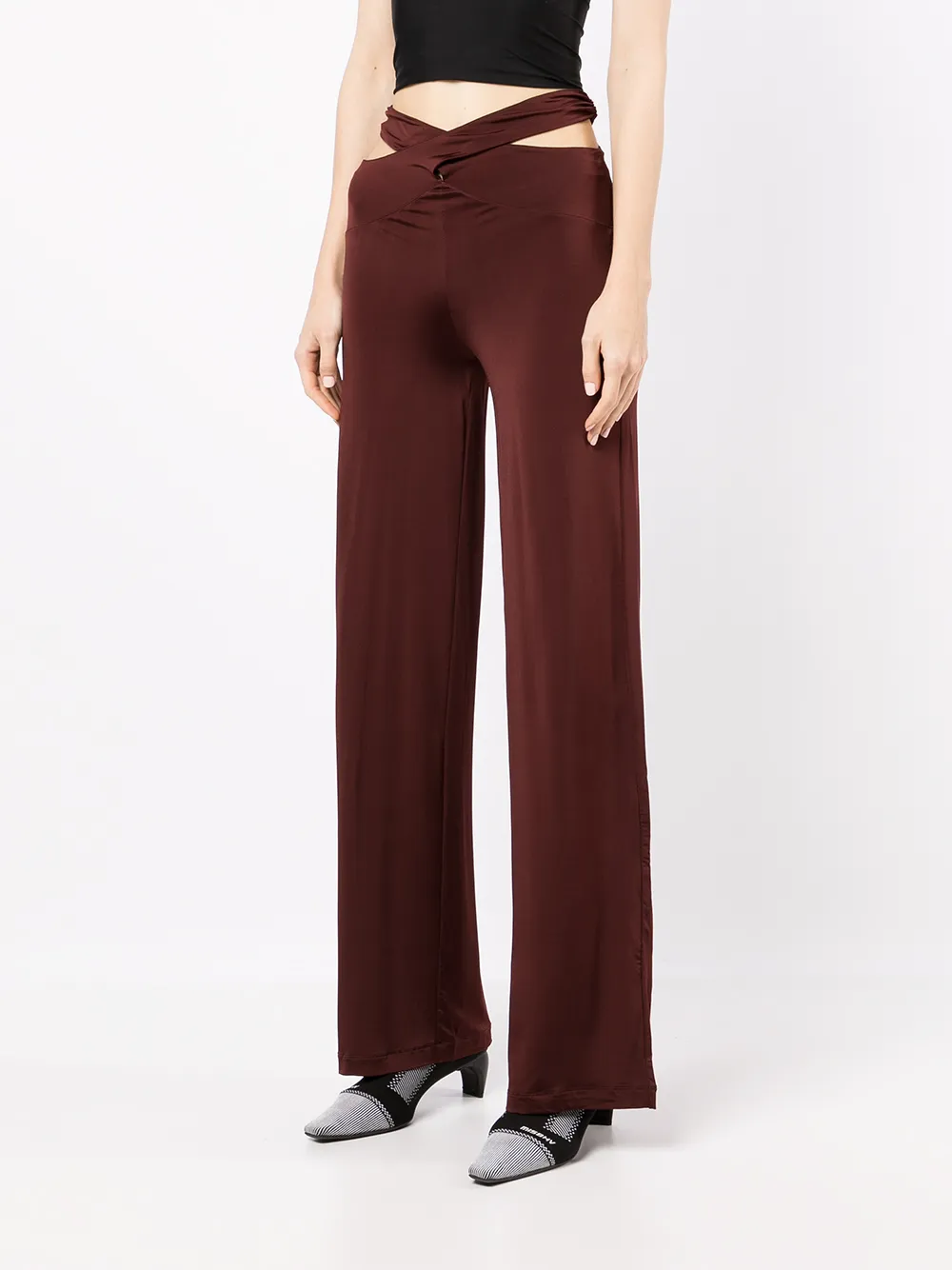  Marine Serre Cross-waist Fluid Trousers - Brown 