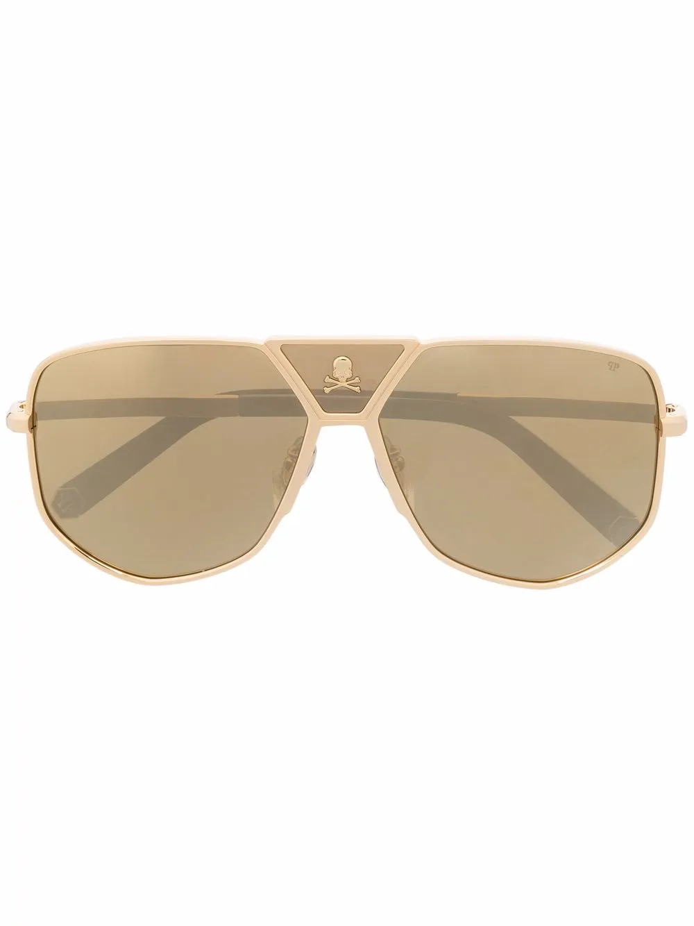 

Philipp Plein Eyewear skull-plaque detail sunglasses - Gold